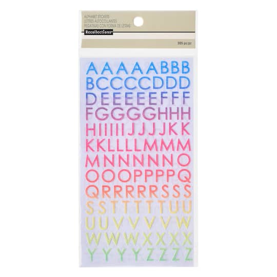 12 Pack: Small Rainbow Glitter Alphas by Recollections™